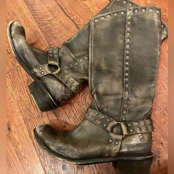 Bronx Linus Studded Tall Harness Leather Riding Boots - Picture 5 of 14